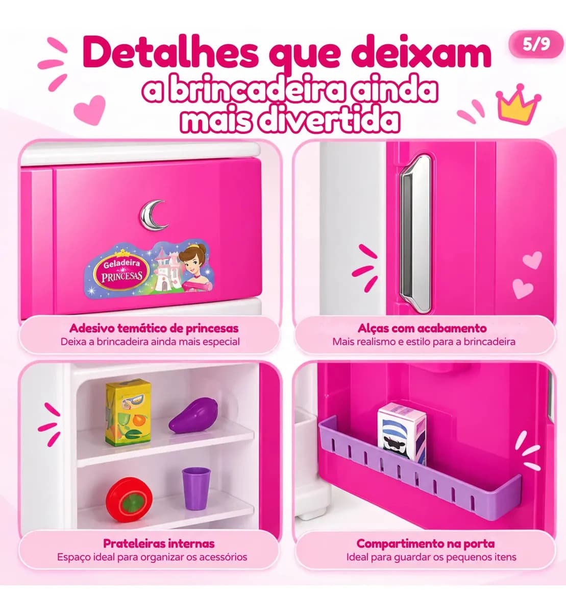 Lua de Cristal Geladeira Duplex brinquedo cozinha infantil gigante — imagem 5