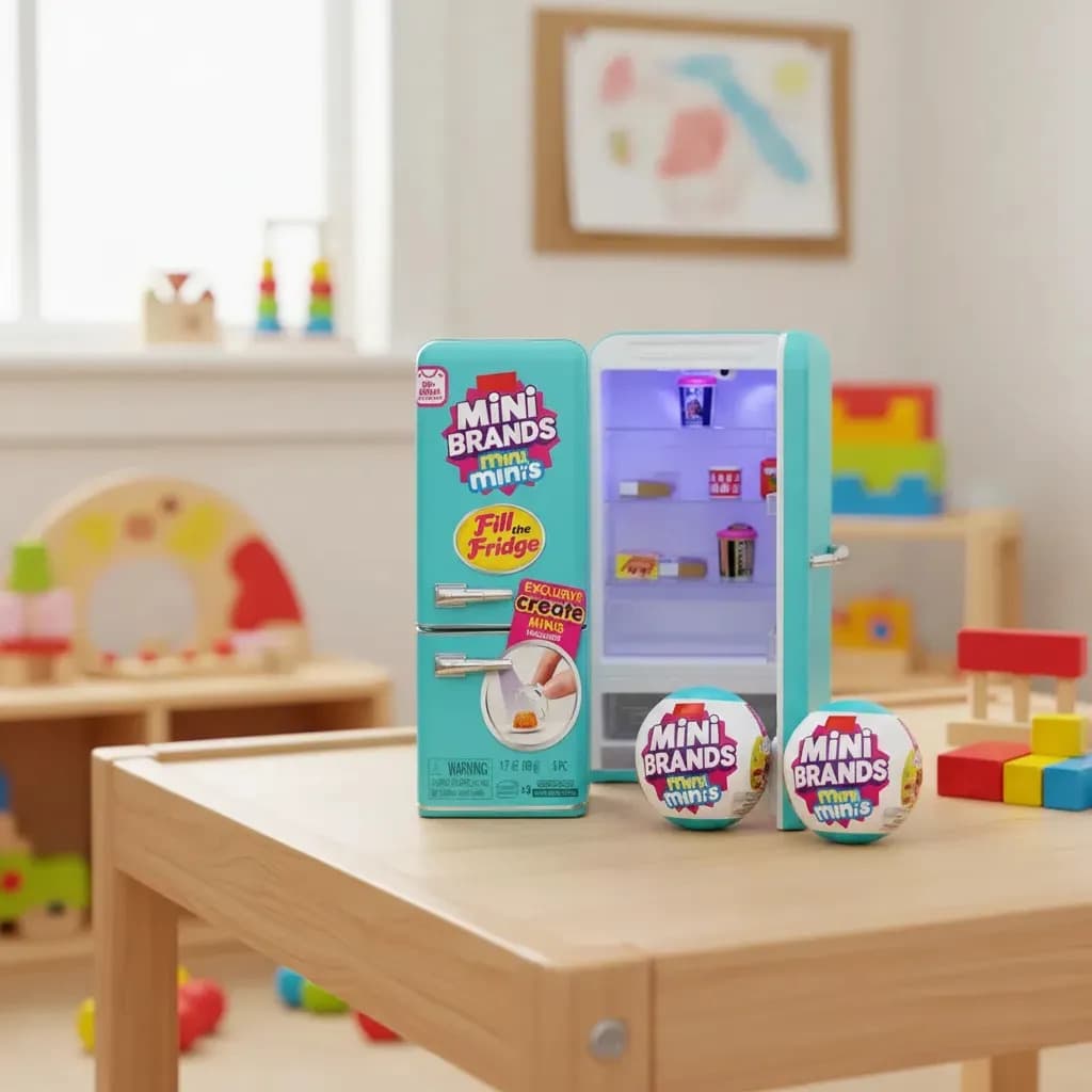 Mini Geladeira Minis Brand Com 2 Cápsulas Surpresas Coleção Azul-turquesa — imagem 2