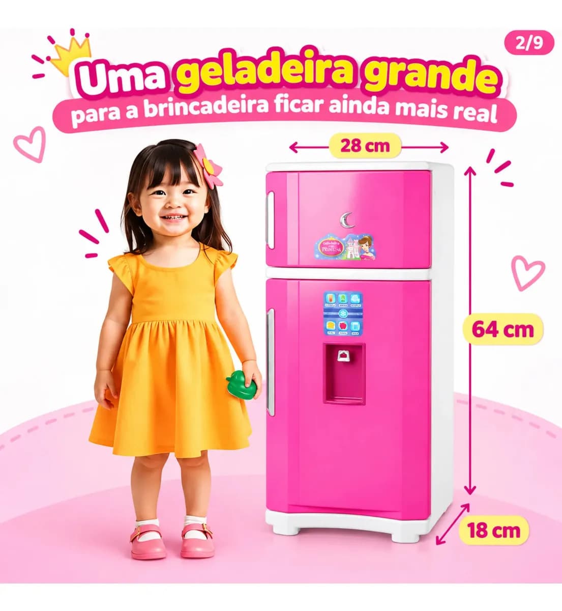 Lua de Cristal Geladeira Duplex brinquedo cozinha infantil gigante — imagem 2