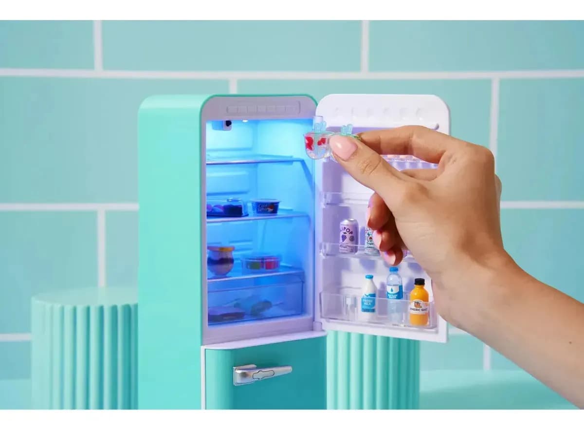 Mini Geladeira Minis Brand Com 2 Cápsulas Surpresas Coleção Azul-turquesa — imagem 5