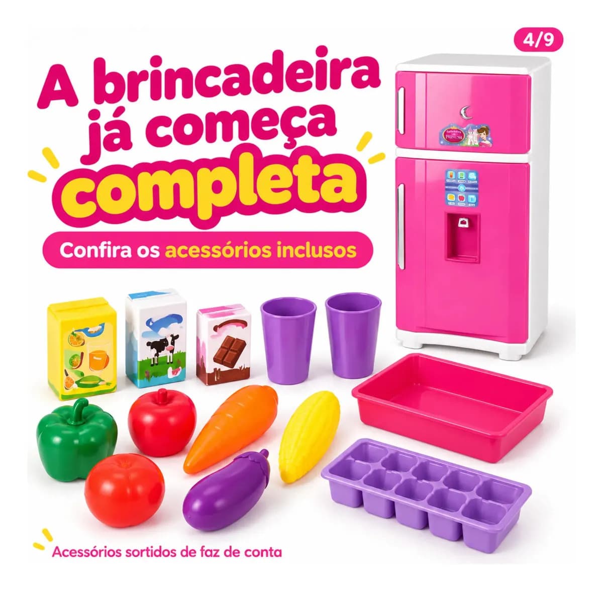Lua de Cristal Geladeira Duplex brinquedo cozinha infantil gigante — imagem 4